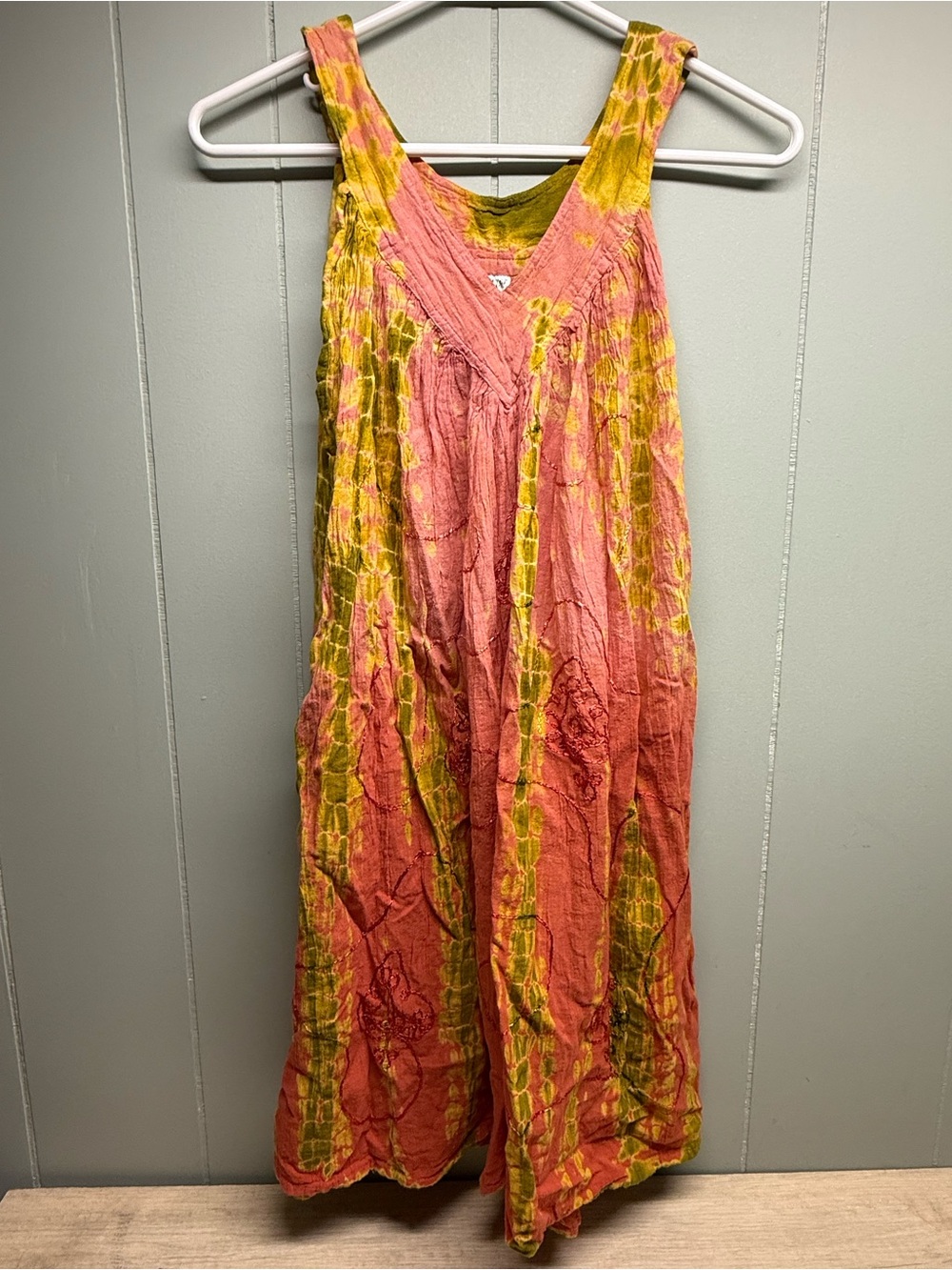 Advance Apparels Made in India Orange Tie-Dye Midi Dress